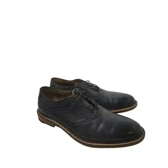 Aston Grey Mens Tokyo Oxford Dress Shoes Black Leather Almond Toe Lace Up 9.5 - Picture 3 of 5